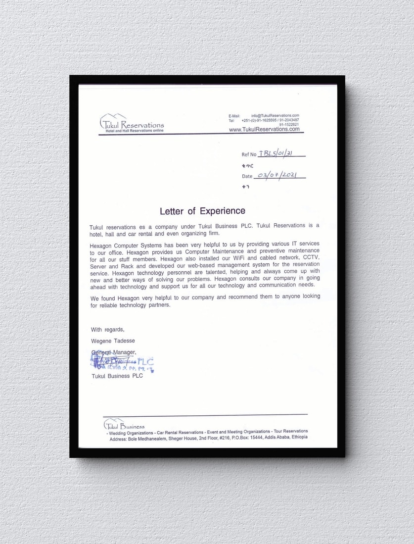 Letter of Experience